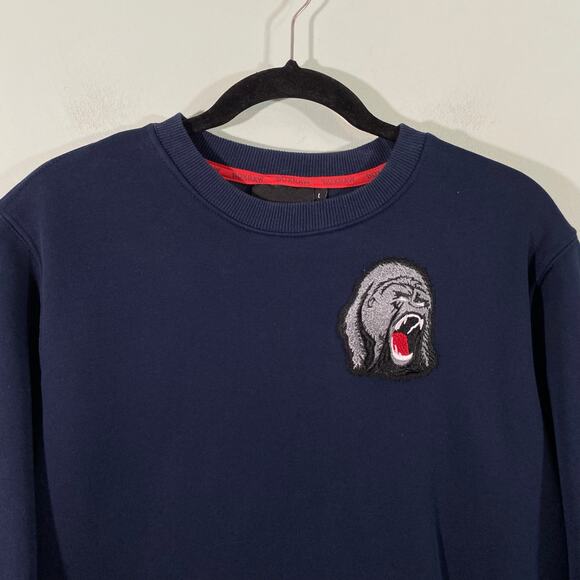 Boxraw Men's Navy Gorilla Patch Pullover Sweatshirt Size L - Picture 2 of 11